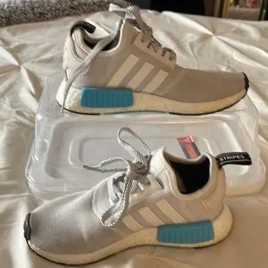 adidas gazelle silver green womens adidas NMD_R1 Strap Shoes - Women's - Cloud White / Lucid Blue